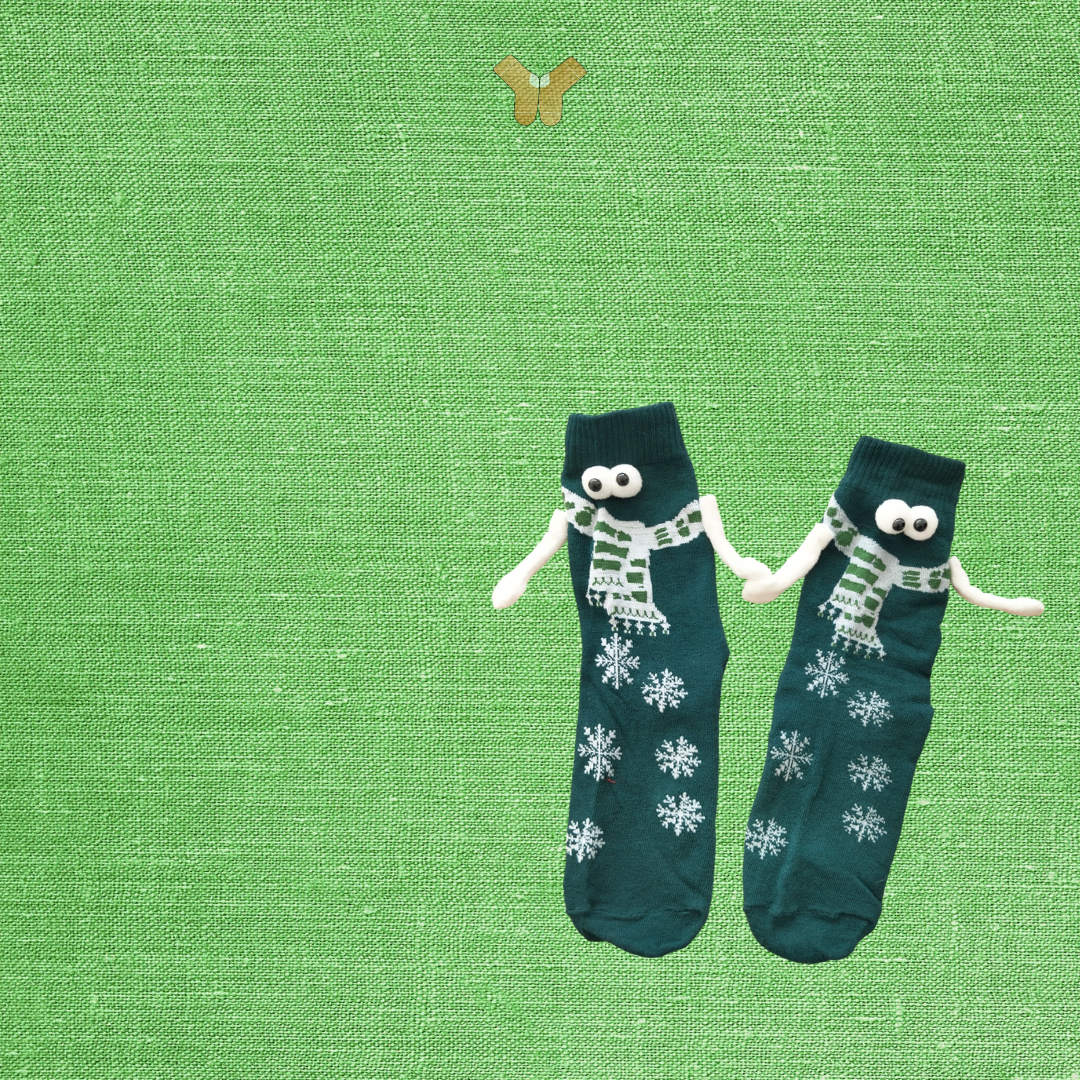 Chaussettes copain vertes en coton doux – Idéales pour offrir à un ami proche.