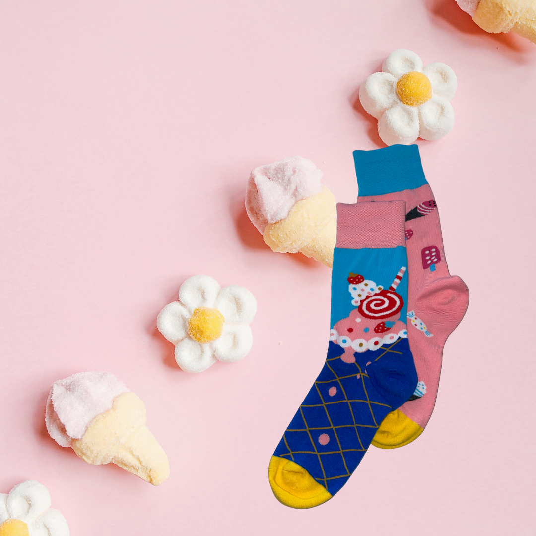 Chaussettes Ice Cream – Design coloré et sucré pour un look frais et fun.