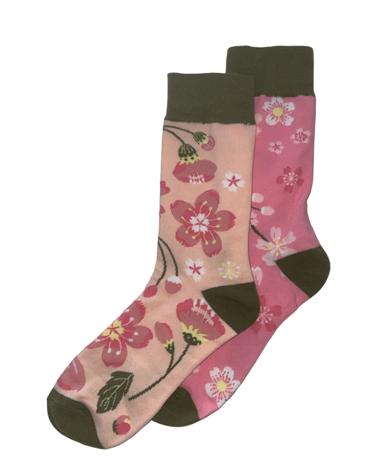 Chaussettes fleurs roses en coton doux – Parfaites pour un style printanier féminin et confortable.