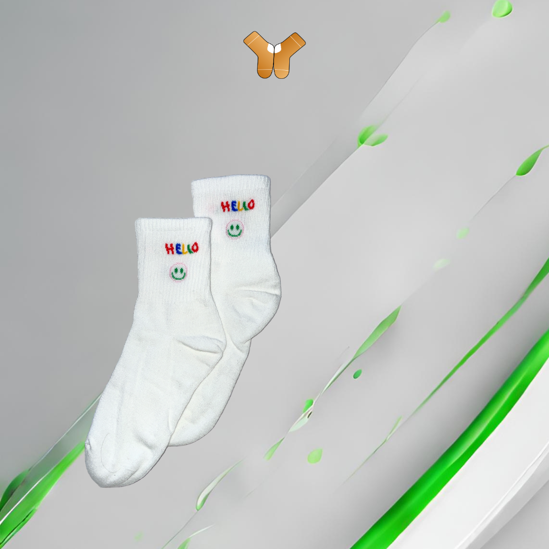 Chaussettes Hello Arc-en-Ciel – Design vibrant et coloré pour un look joyeux et original.
