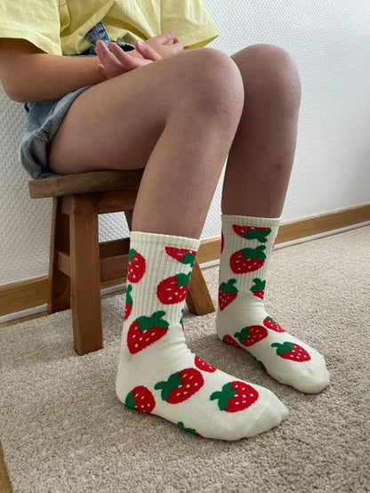 Chaussettes originales fraise en coton doux – Idéal pour un cadeau.