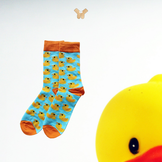 Socks canard jaune – Motif mignon et coloré pour un style unique.