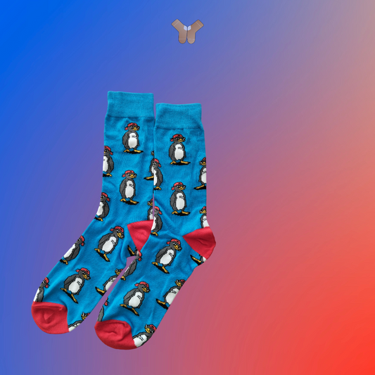 Chaussettes Pingouin – Design mignon et hivernal pour un look adorable et cosy.