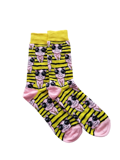 Chaussettes cochon en coton doux – Parfaites pour un look amusant et unique.