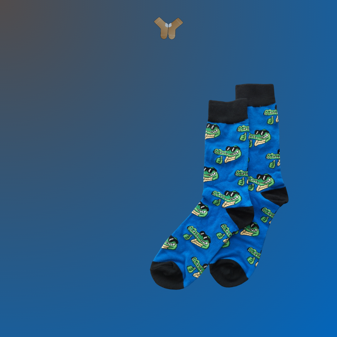 Chaussettes crocodile – Design amusant et original pour un look unique.