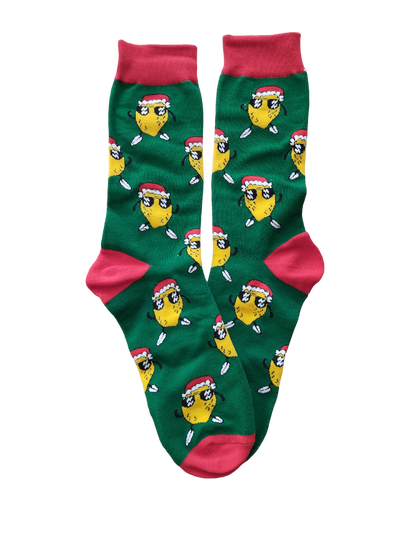 Chaussettes Patata Noël – Design festif et gourmand pour un look de Noël chaleureux.
