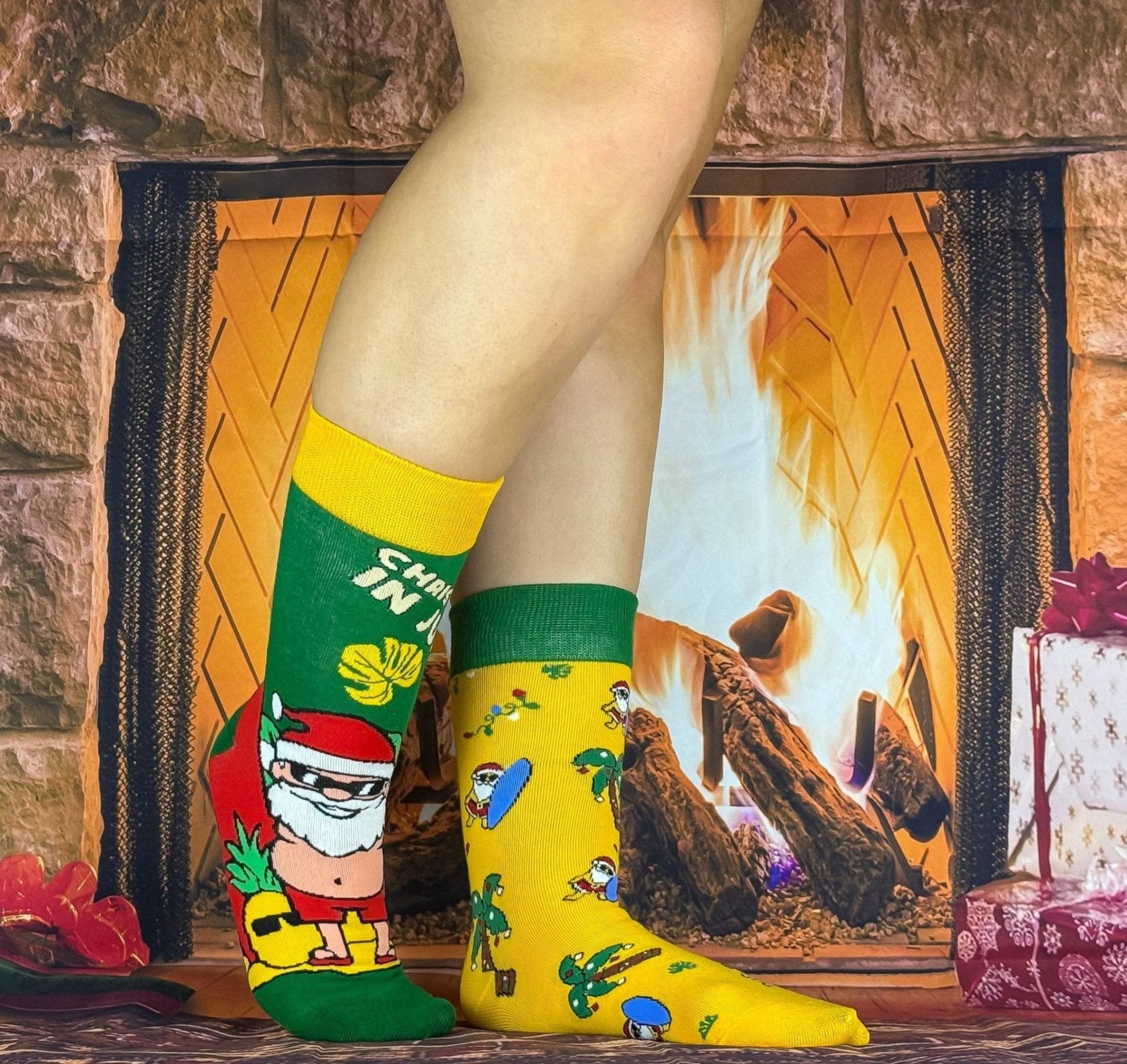 Chaussettes Holidays – Design festif et chaleureux pour un look de Noël joyeux.