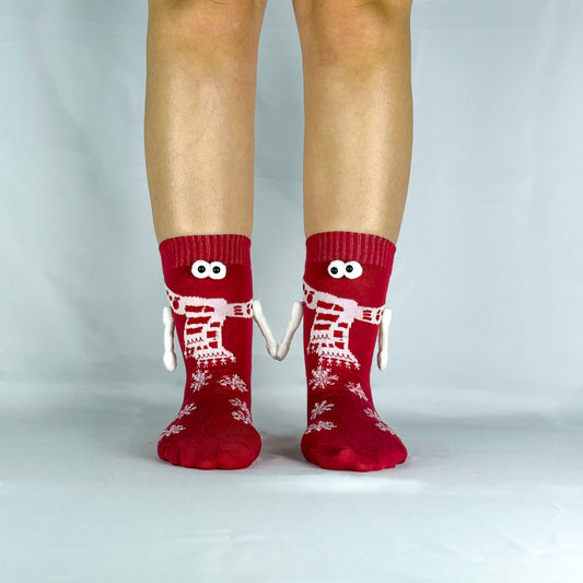 Chaussettes copain rouges – Design amusant et coloré pour célébrer l'amitié.