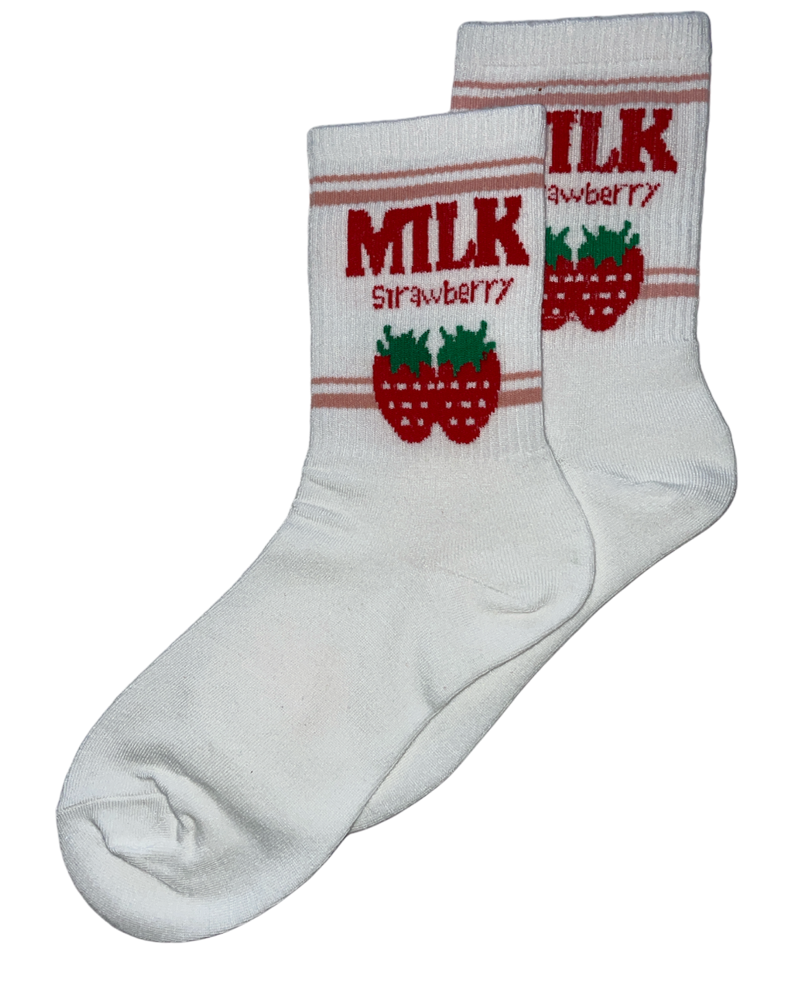 Chaussettes à la fraise fun – Design rouge et vert avec motif fruité.