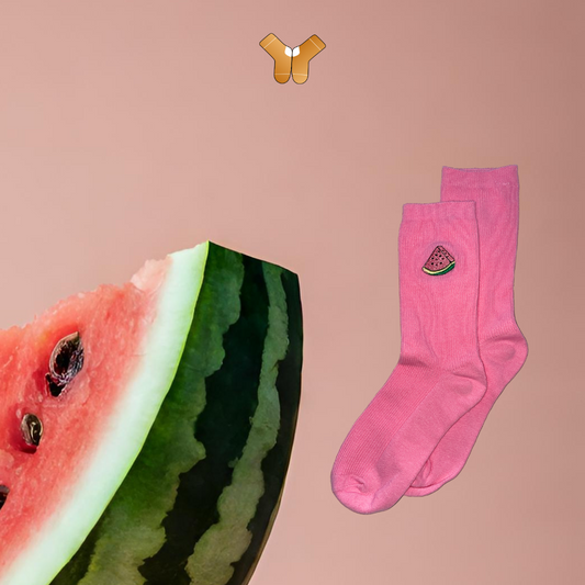 Chaussettes Pastèque – Design fruité et estival pour un look coloré et rafraîchissant.